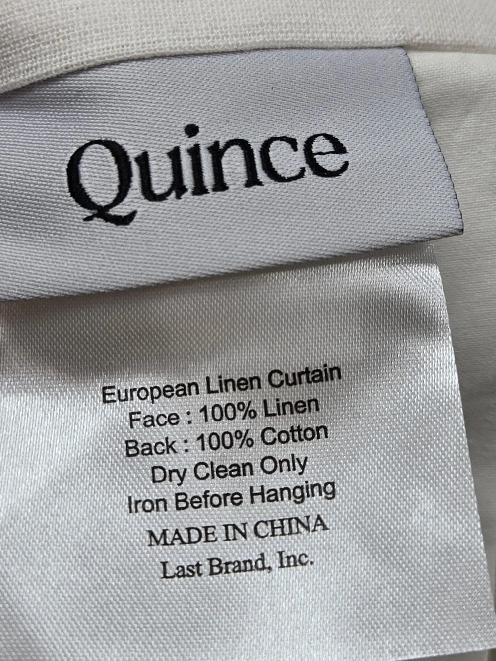 QUINCE Set Of 2 48x84 European Linen Curtains Cream 0498